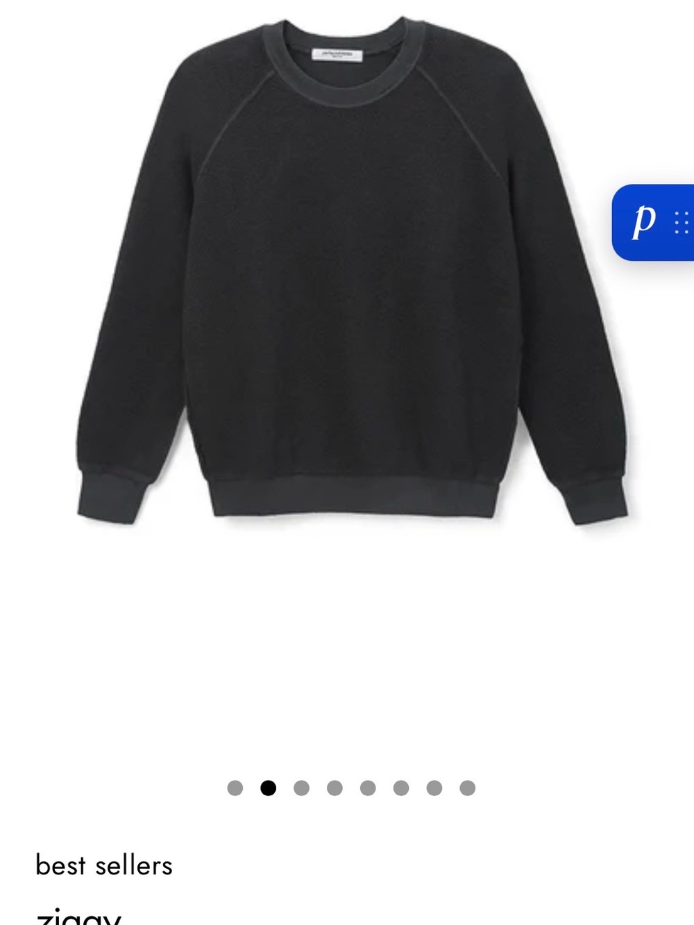 perfectwhitetee Charcoal Ziggy reverse fleece crew neck sweatshirt - Picture 8 of 9